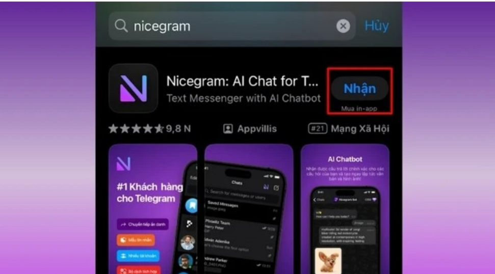 Cài đặt Nicegram từ Apple Store